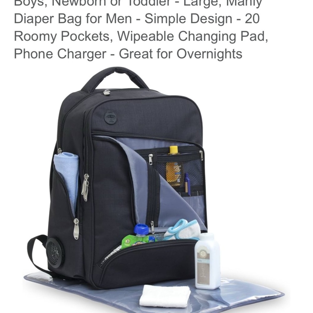 XLR8 Gray  Diaper Bag Backpack